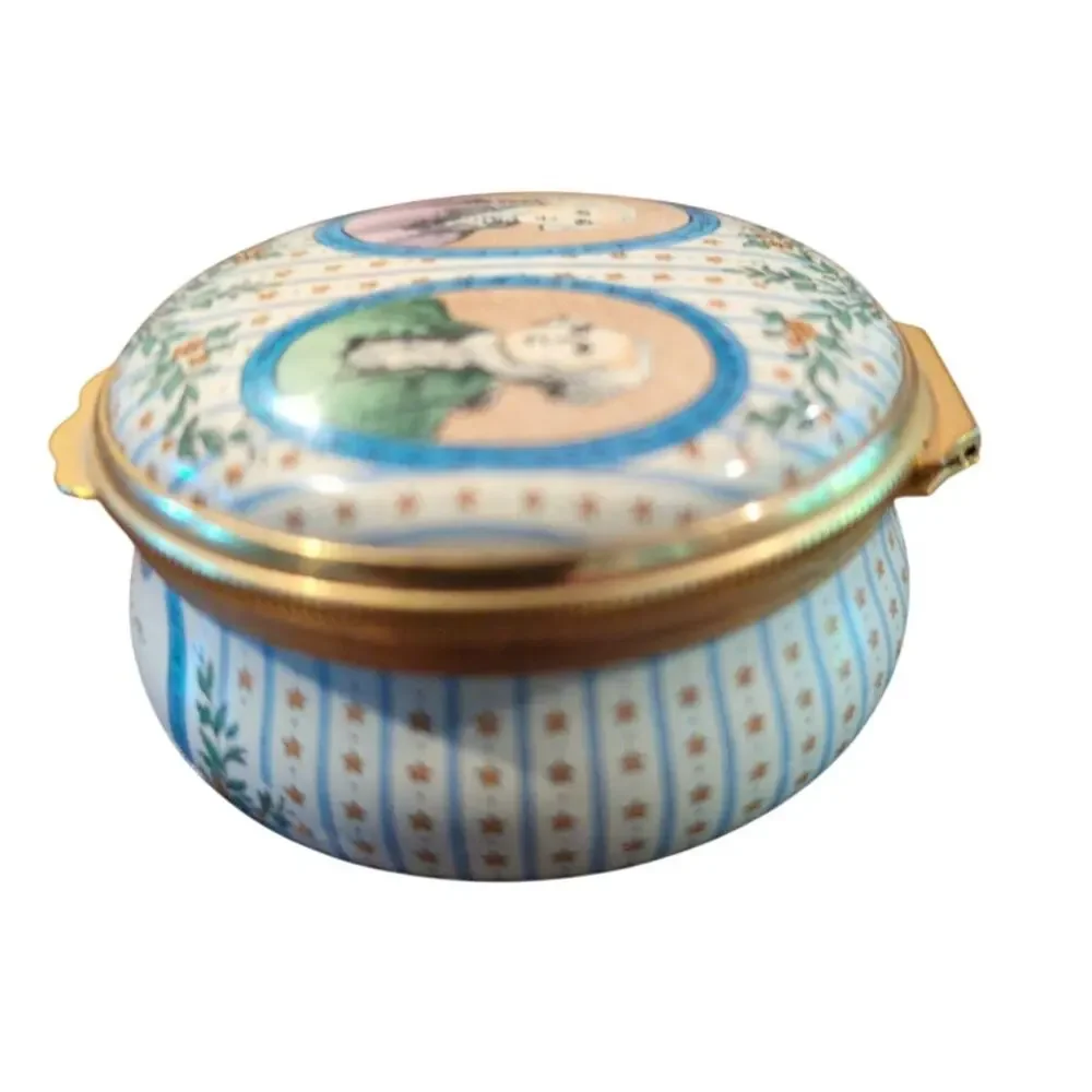 Halcyon Days Enamel Box 1976 Founding Fathers Washington Madison Dec of Independ